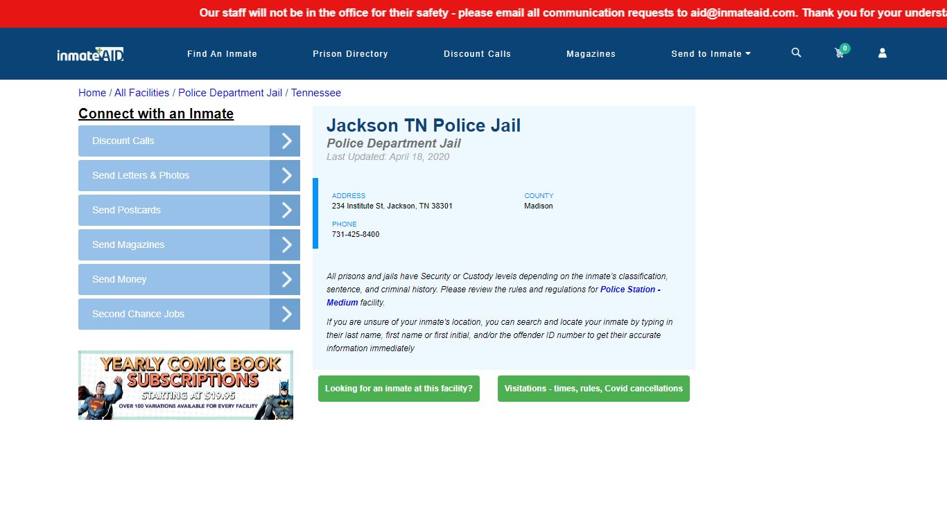 Jackson TN Police Jail & Inmate Search - Jackson, TN
