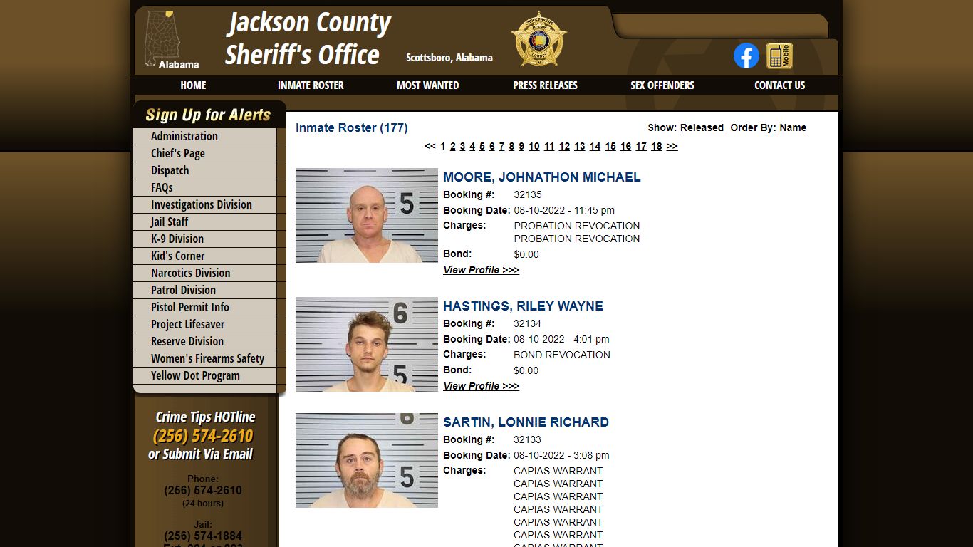 Inmate Roster - Current Inmates Booking Date Descending ...